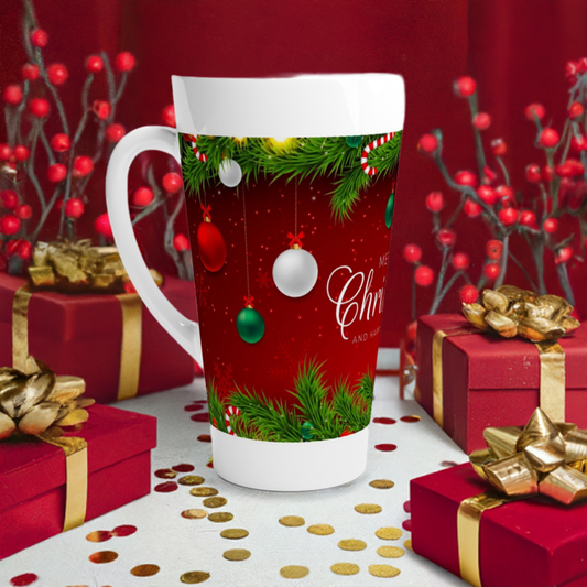 Merry Christmas White Latte 17oz Ceramic Mug